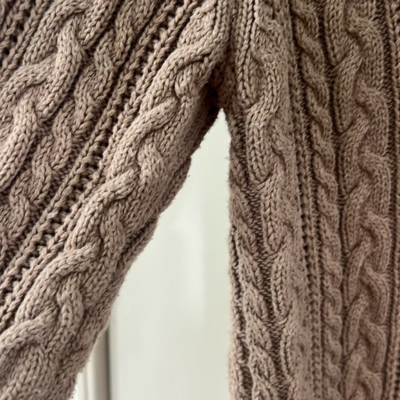 Croft & Barrow Tan Cable Knit Cotton Sweater Medium - Picture 4 of 7